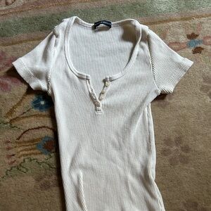 brandy melville ribbed henley top
